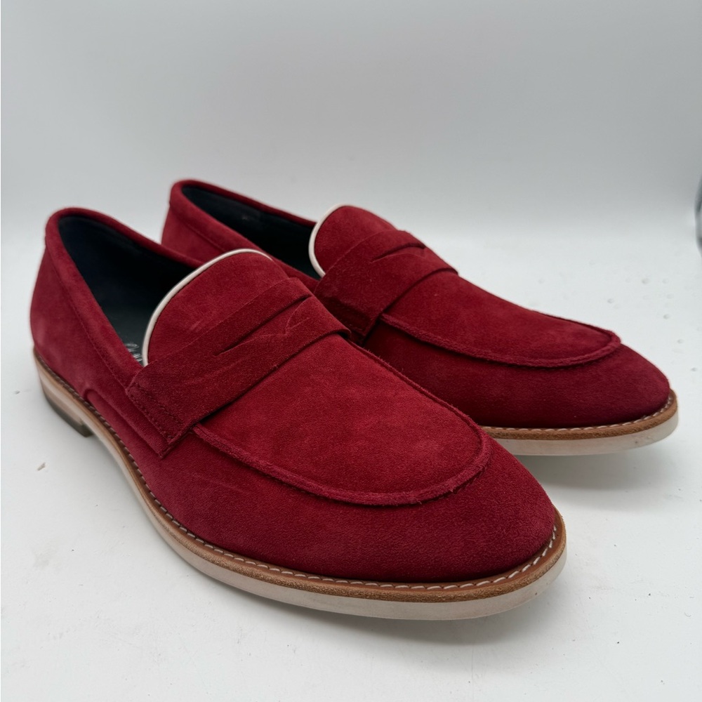 BRAND NEW Calvin Klein Men's Andron Slip-on Loafer Suede Red Sz 10 M MSRP $130
